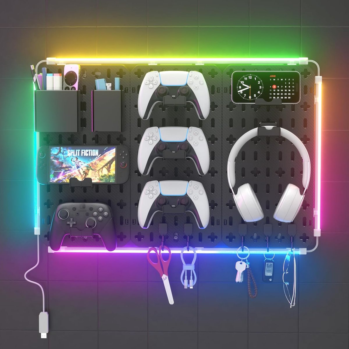 Steekbord-combinatieset, geen boren, gaming pegboard met mobiele