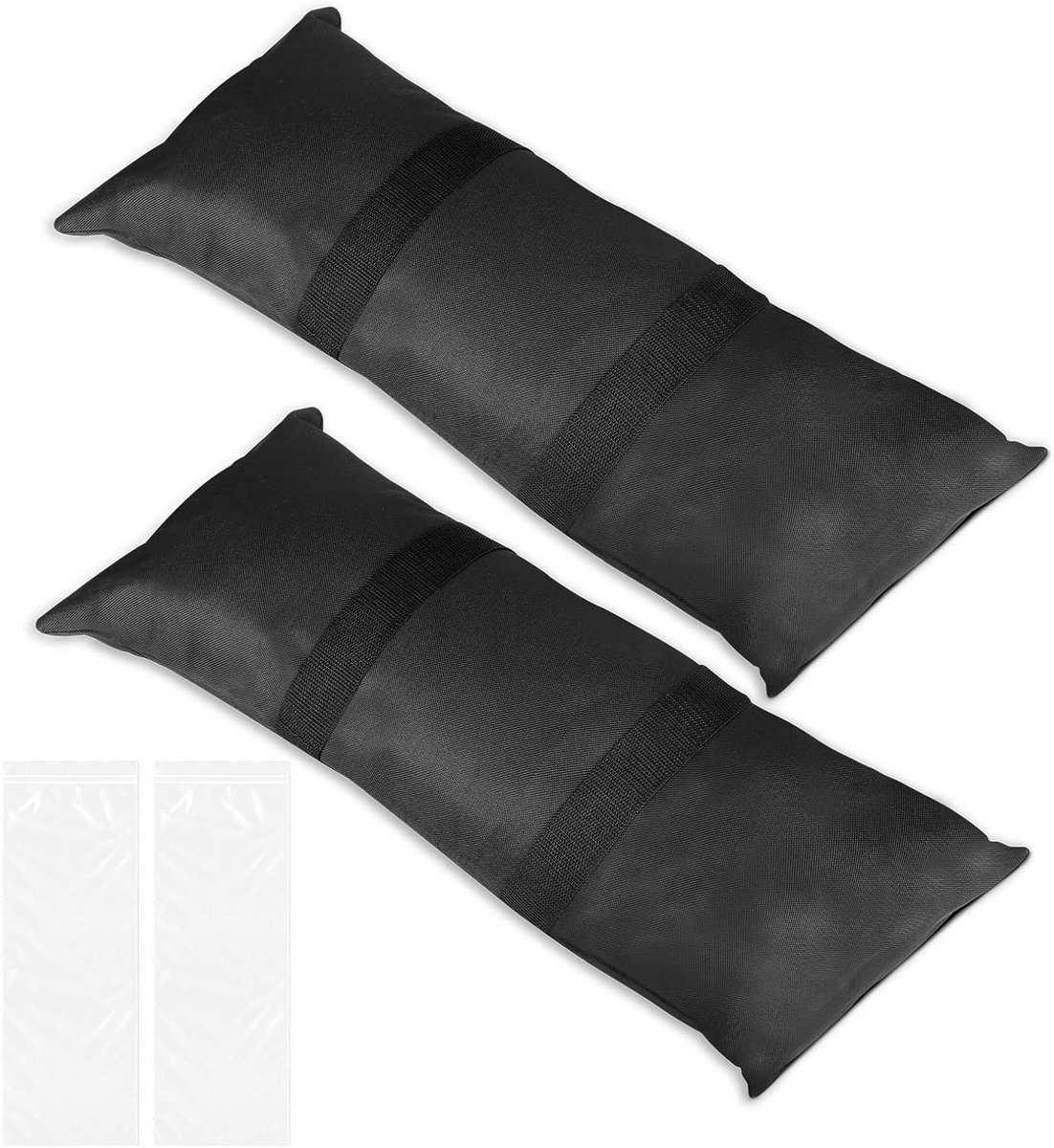 Zandzak, 2 stuks, vulbare bodemgewichten, elk 22 kg, zandzak, gewichten voor parasol, verzwaarer, gebogen verzwaarzakken voor outdoor, zandzakken om te verzwaren, gewichtzak voor terras en tuin