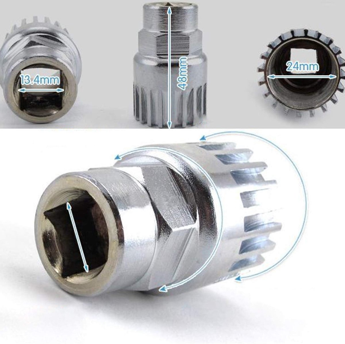 Split Vierkante Gat Spline Asbus Reparatie Herstel Assen Gereedschap MTB Trapas Verwijder mouw