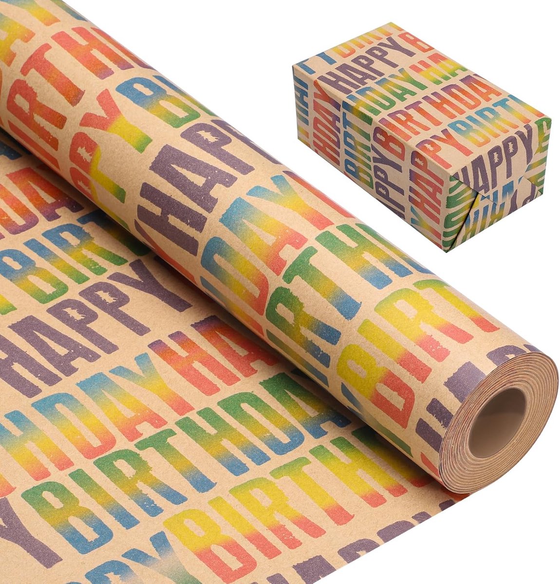 Cadeaupapierrol verjaardag, geschenkverpakking papier Happy Birthday