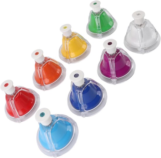 Metalen Bureaubellen Set - Handbellen Muziekset - Muziek Educatie - 8 Verschillende Tonen - 39 x 20 x 10 cm — afbeelding 2