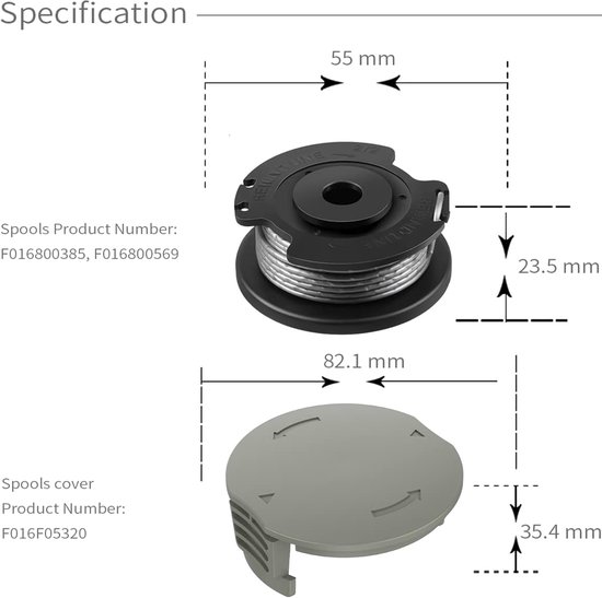 4 Stuks Φ1.65mm 4.9m F016800569 Vervangende draadspoel + F016F05320 — afbeelding 4