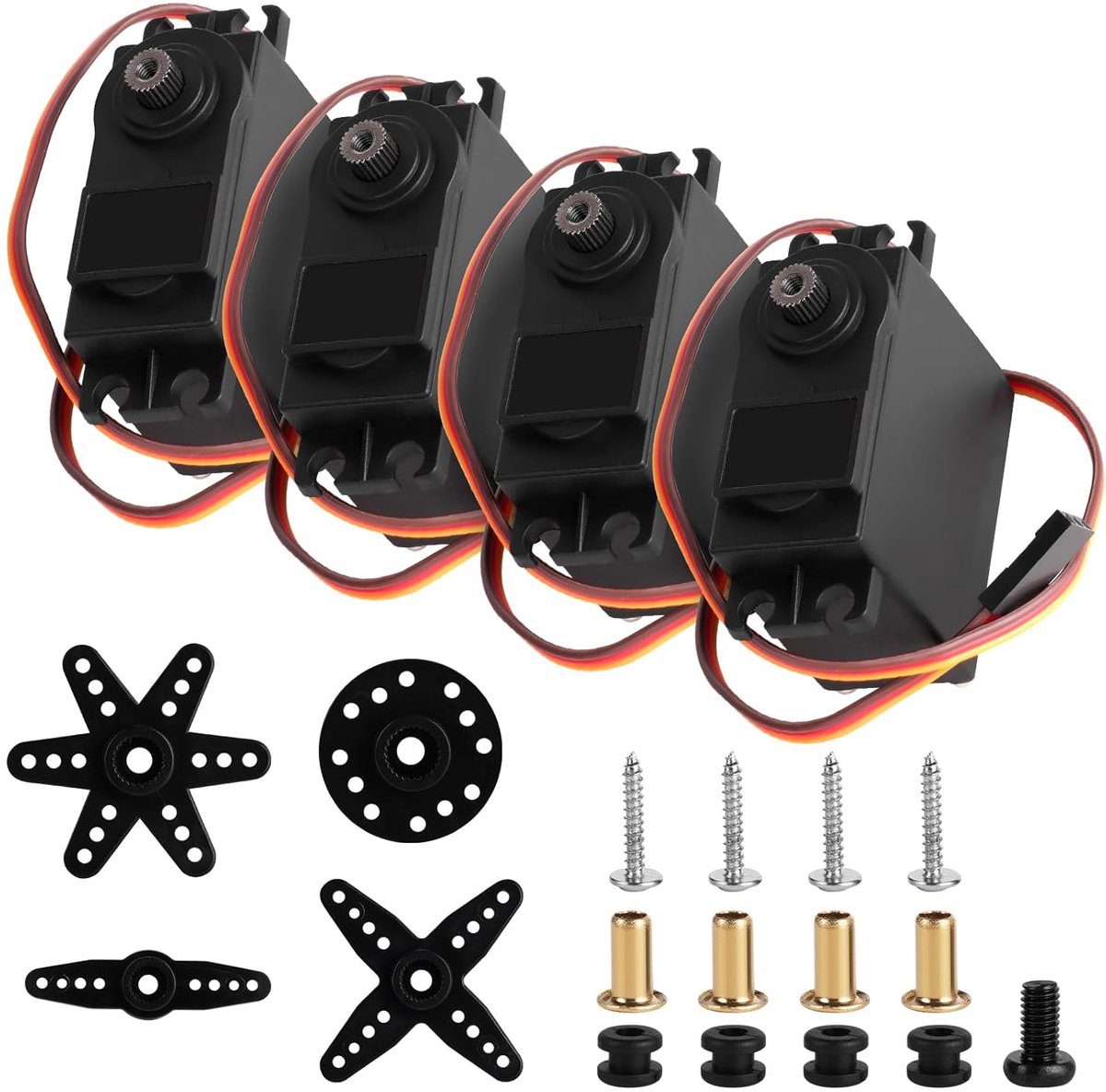 4 stuks digitale servomotorkit, Metal Gear High Speed ​​Torque digitale servomotor, stuurservomotor, 13 kg 180° RC microservomotor voor RC 1/8 1/10 helikopter vliegtuig auto boot robotbediening