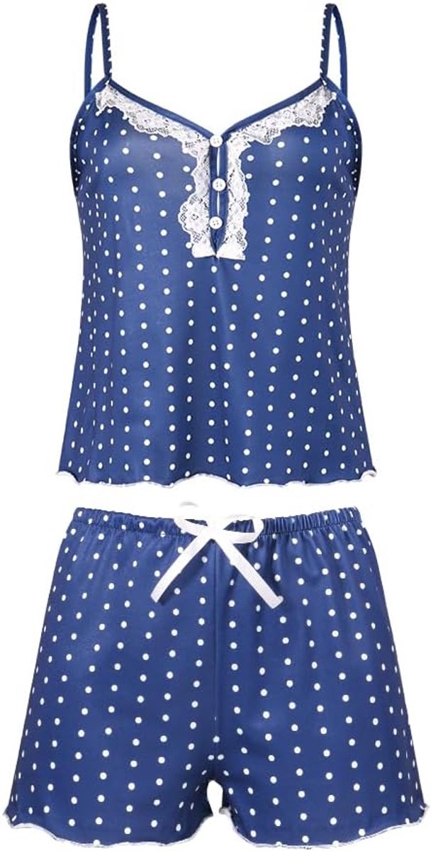 damespyjama-set 2-delig, zachte zomer-mouwloze shorts, tanktop en