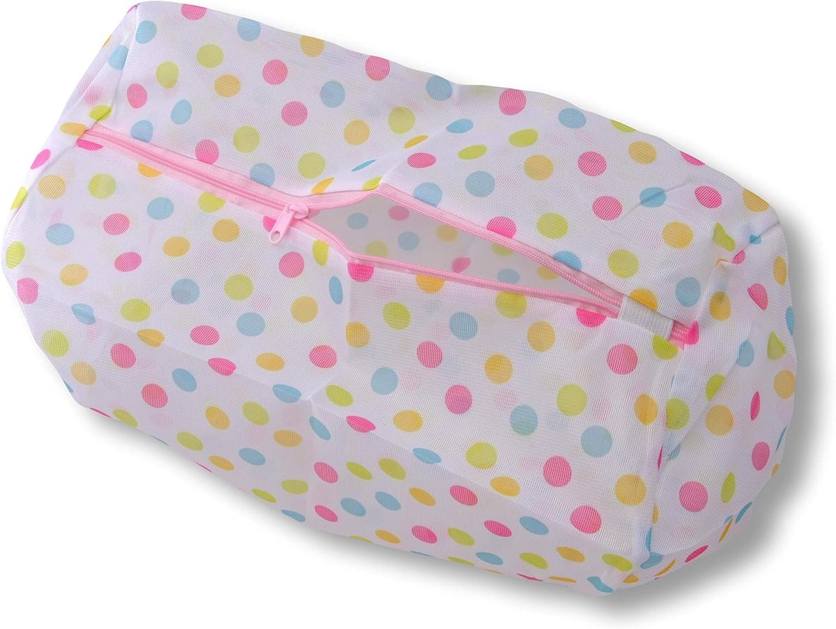 Waszak van gaasdoek (mesh), groot genoeg om herbruikbare inlegkruisjes, menstruatiehanddoeken, make-up remover-pads en wasbare verzorgingspads samen met andere items te wassen; nooit meer kwijt in de wasmachine