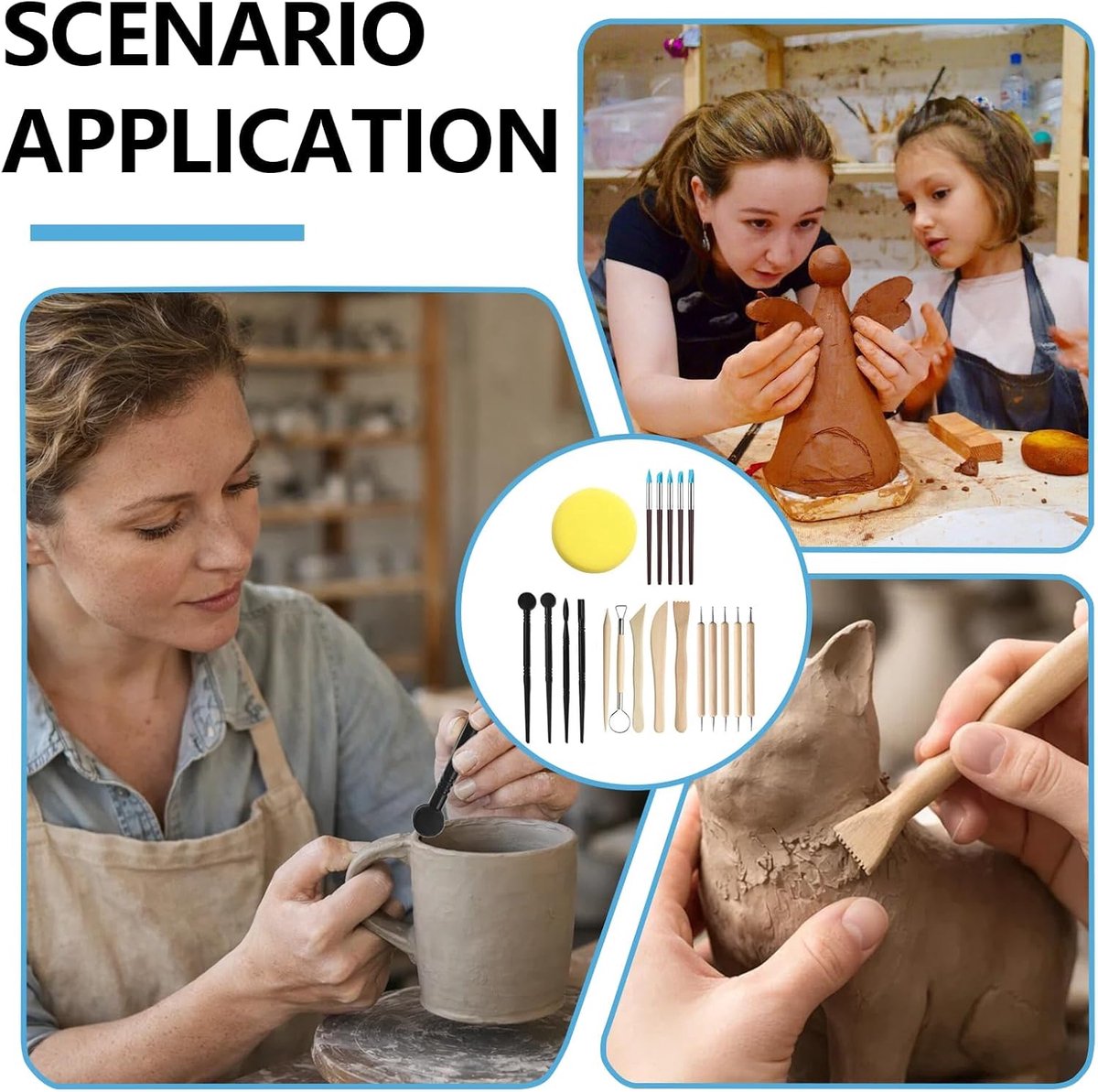 20 stuks modelleergereedschap, pottenbakkersgereedschap