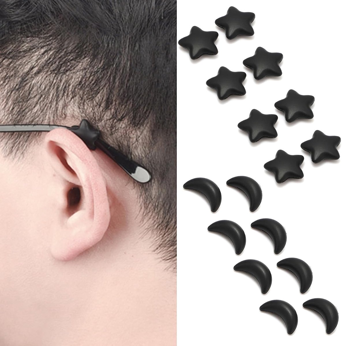 Eyeglass Ear Grips, Silicone Eyeglasses Temple Tips Sleeve Retainer