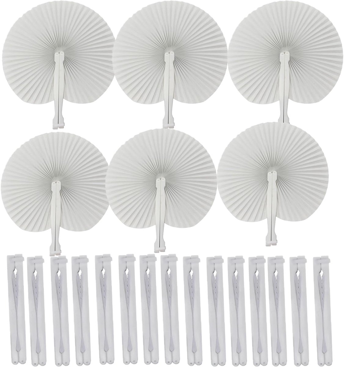 40 stuks ronde bruiloftsventilator, handwaaiervouwen, bruiloftsgeschenken, papieren fans, bruiloftsfans voor gasten, bruiloftsdecoraties, feesttasvuller, doe-het-zelf wanddecoratie, wit