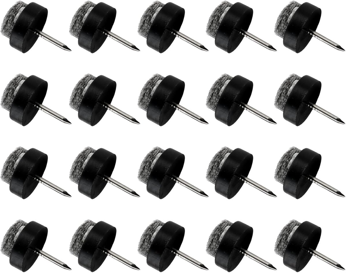 15 mm diameter opsteekbare viltstiften, 70 stuks, vilten meubelpads voor meubels, stoel, tafelpoten, vloerbescherming, zwart