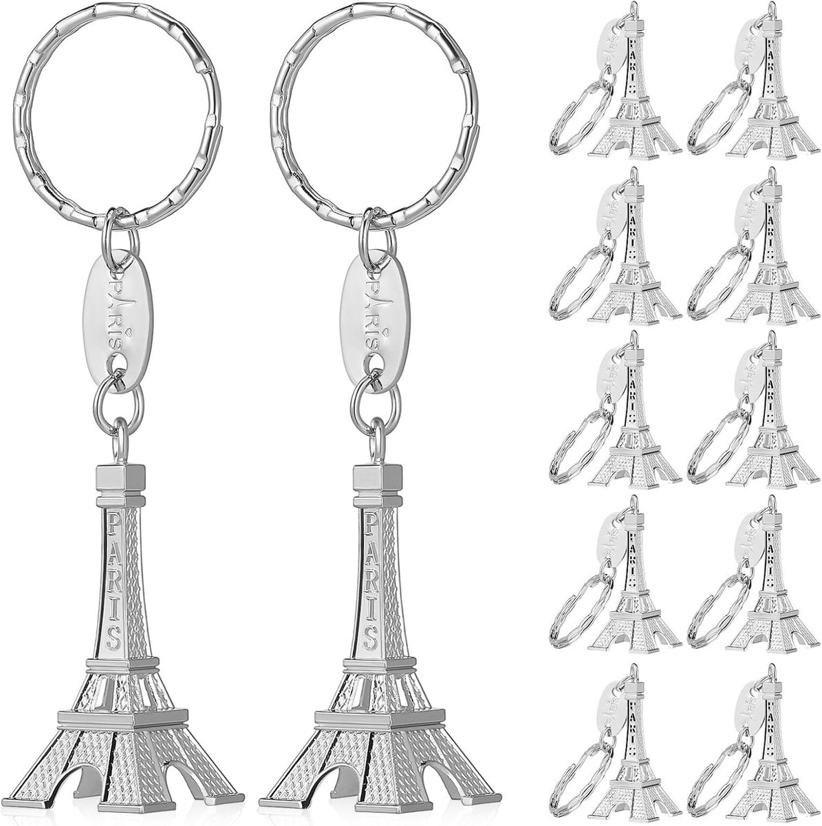12 stuks Eiffeltoren Sleutelhangers Legering Sleutelhangers Franse