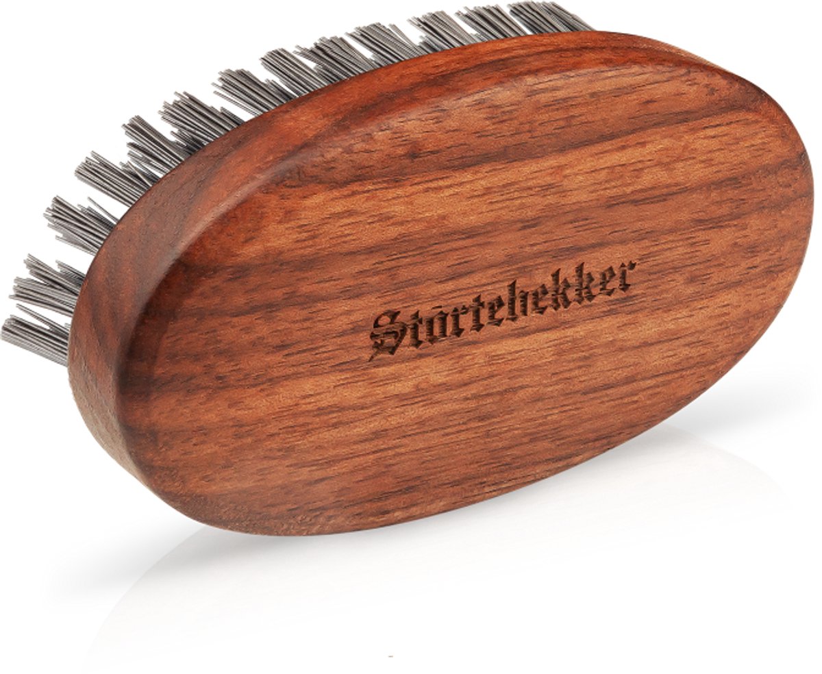 Störtebekker® Premium Baardborstel XL - Ovale Beard Brush met Kunstmatige Vegan BioniFil Borstels & Notenhouten Handgreep - Verdeelt Baardolie - Antistatisch & Hittebestendig - Voorkomt Jeuk