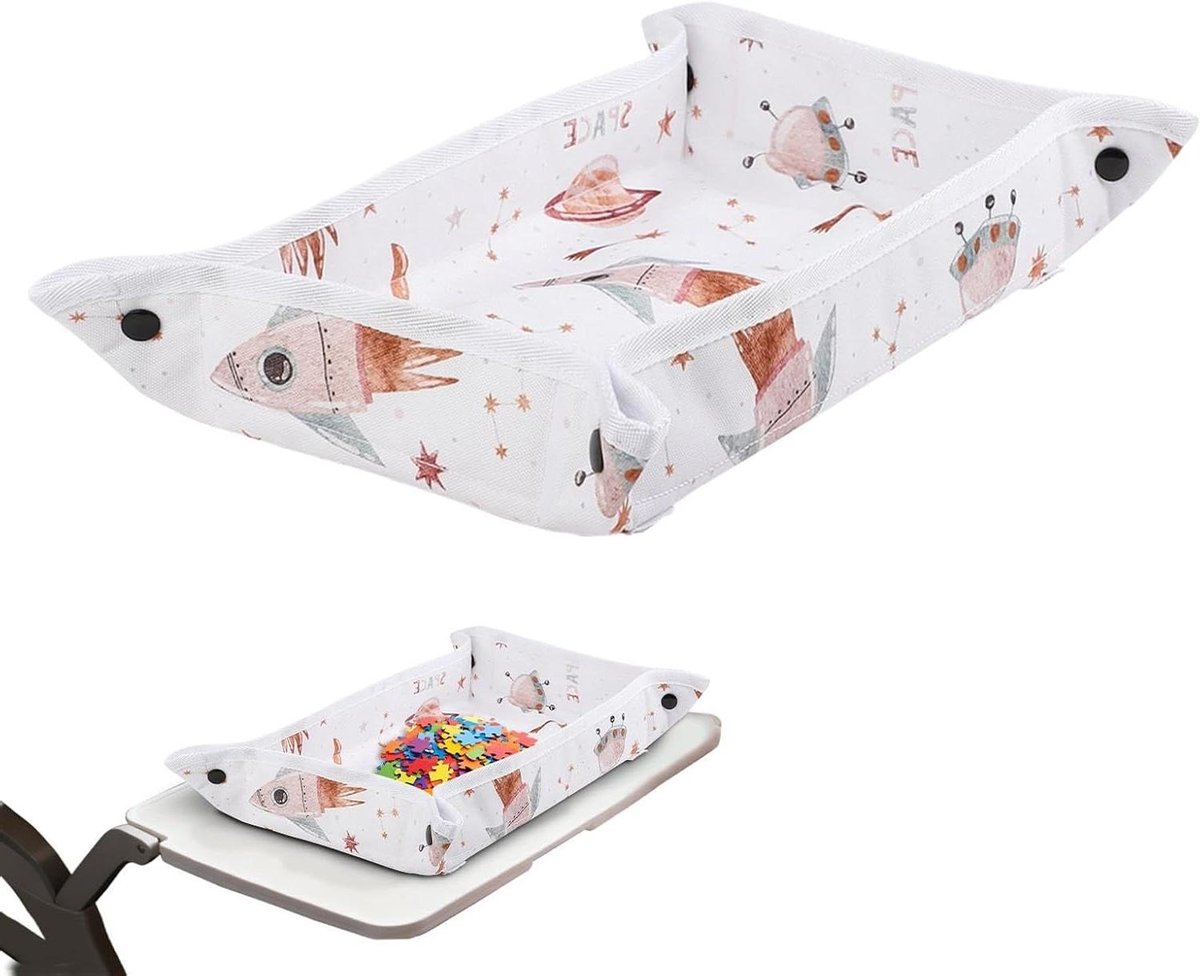 Vliegtuig Tafelhoes - Reis Dienbladhoes - Kinderen Vermaken - Waterdicht Cartoonpatroon - 40x30 cm - Ruimteschip