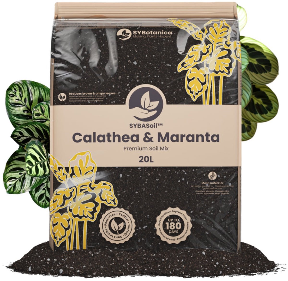 SYBASoil - Calathea & Maranta mix 20L - Turfvrije Potgrond Mix - 6 Maanden Voeding