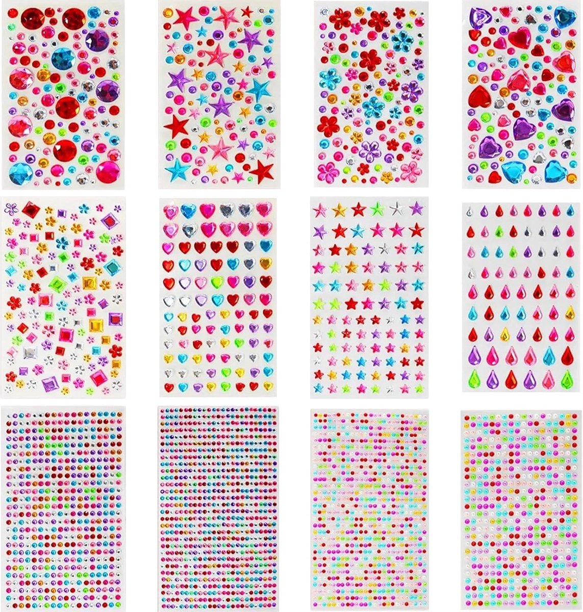 3800 Stuks Strass Zelfklevende Strass Steentjes, Glitter Ambachten