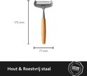 Boska kaasschaaf met houten handvat, gemaakt van roestvrij staal, 175 mm lang en 71 mm breed