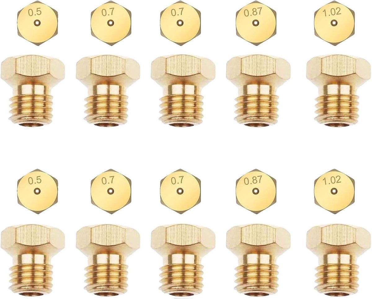 10 stuks universele butaangasmondstukken, LPG-gasconversiekit, 2×0,5