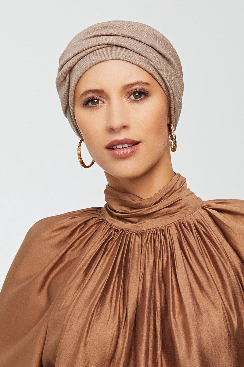 Gisela Mayer chemo turban Iva - Truffel