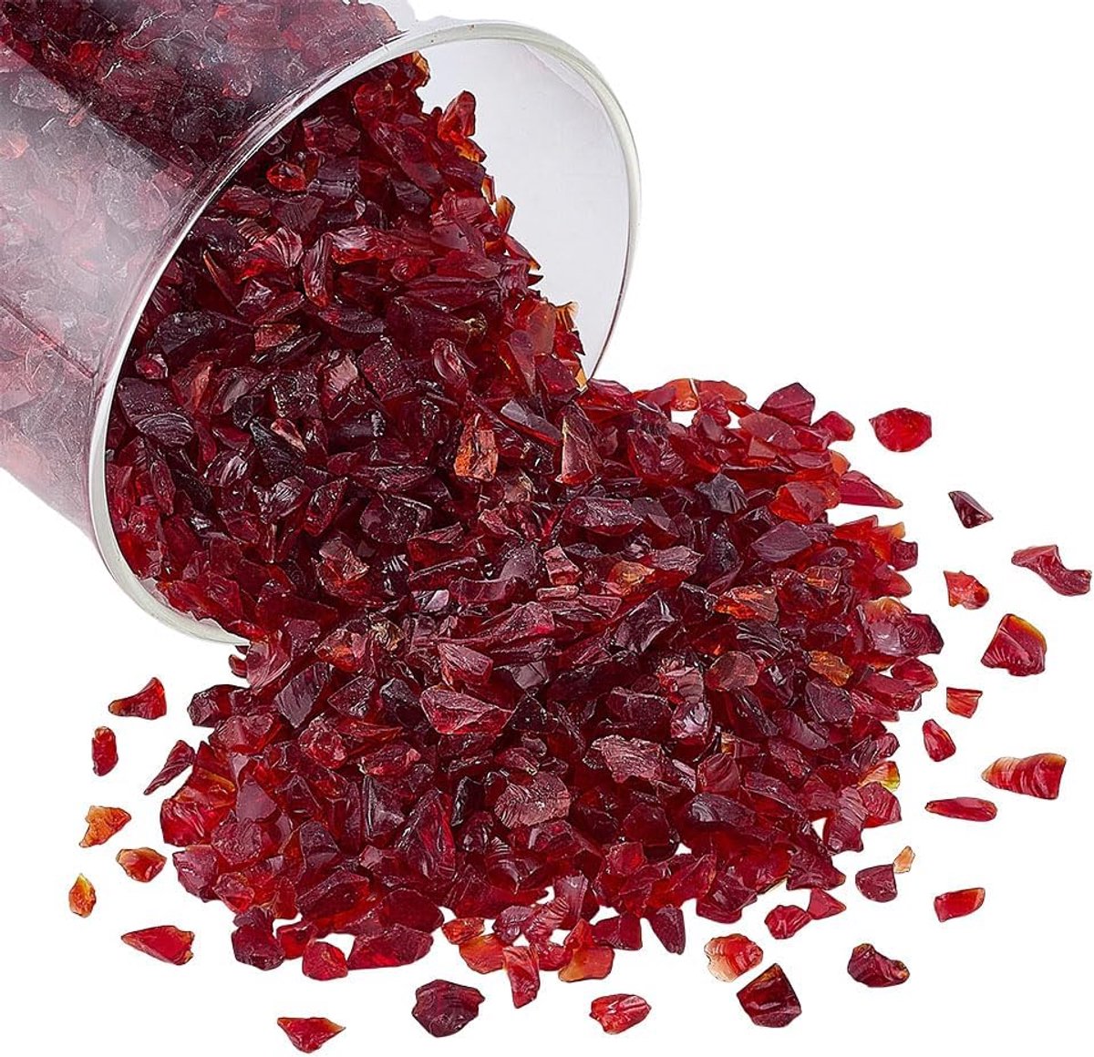 450G Verpletterd Glas voor Hars Art 3 ~ 8mm Borken Rood Glas Stukken Bril Gems Chips Decoratieve Onregelmatige Verpletterde Glazen voor Vaas Vuller Outdoor Tafel Art Home Decor