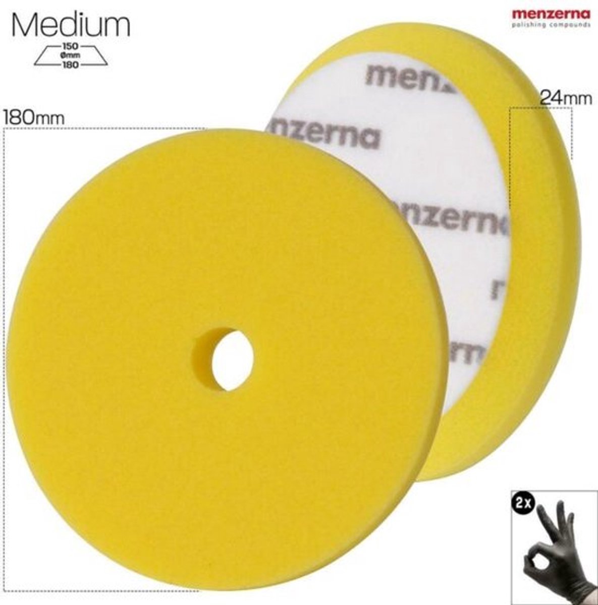 MENZERNA - Medium Cut Foam Yellow - ECCENTRIC/ROTARY - 180mm