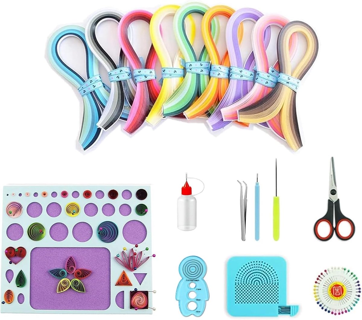 quilling kits voor beginners en volwassenen met 900 stroken 36 kleuren 3mm quilling papier strips set en quilling gereedschap quilling sjabloon board quilling kam curling coach sleuf