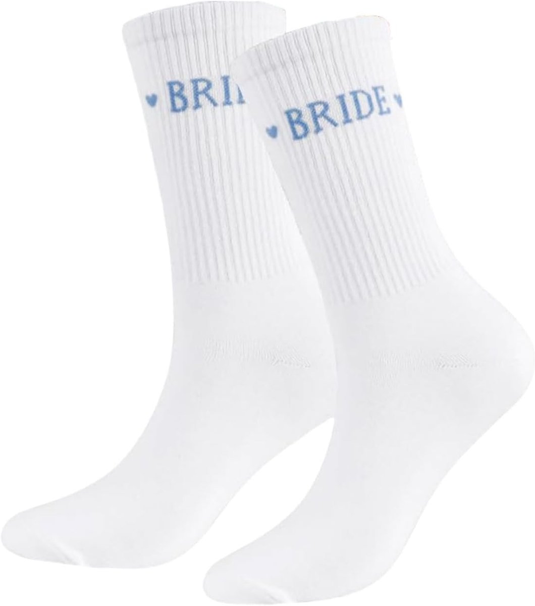 Bruidssokken, Wit Blauw Bruid Zijn Iets Blauw Cadeau, Zachte Katoenen