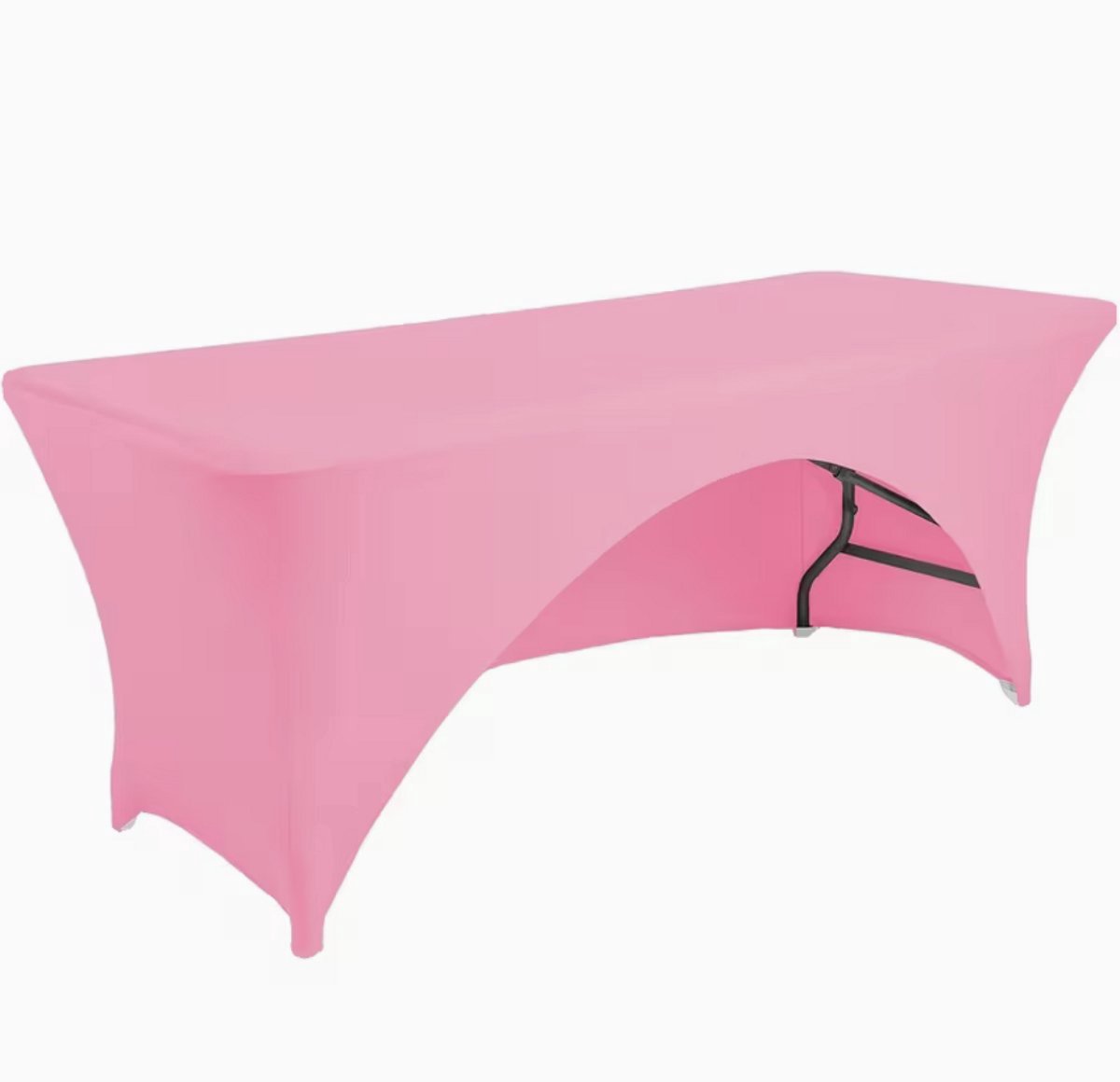 *** Tafelrok - Tafelhoes - 183x76 cm - Stretch - Roze - 1 stuk van Heble® ***