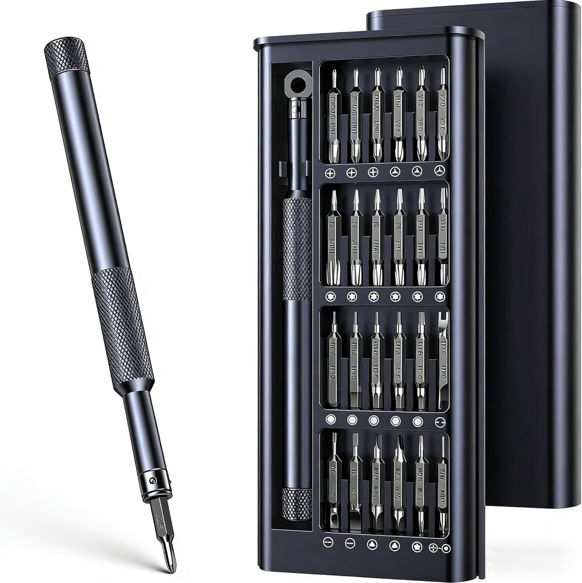 Precisieschroevendraaierset 25-in-1 met 24 bits - S2 staal, magnetisch, voor elektronica, smartphone, tablet, bril en horloge
