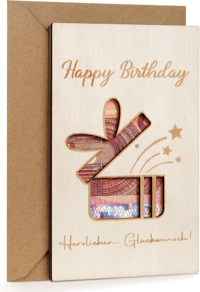 Geldcadeau voor verjaardag, geldgeschenkverpakking met enveloppen
