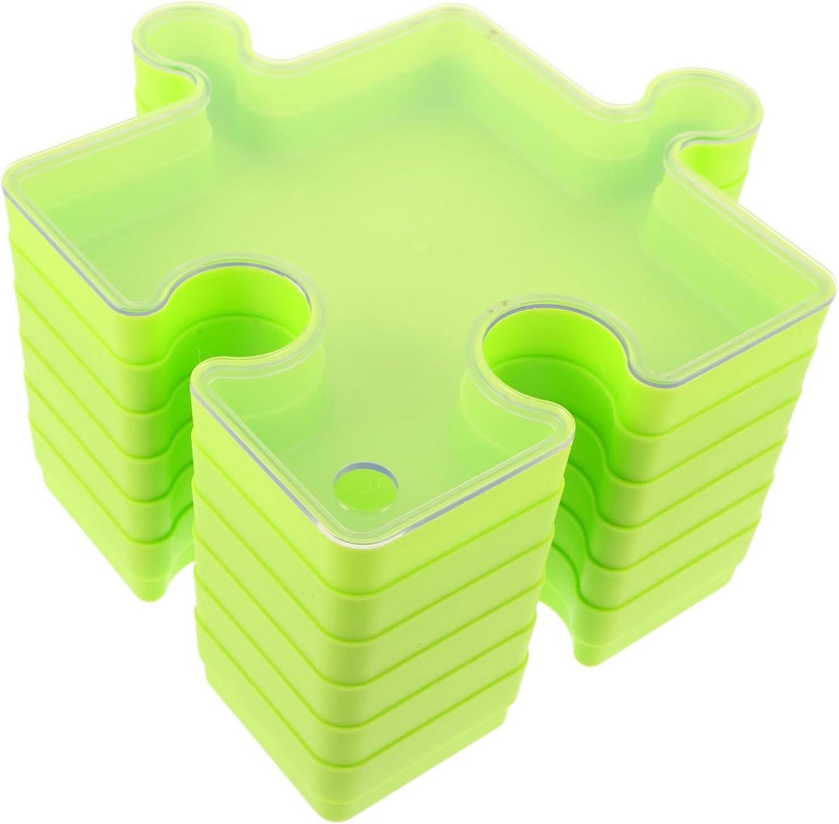 Stapelbare Opbergbakken - Puzzel Organizer - Speelgoed Sorteren - Grote Capaciteit - 20x20x11.5CM - Groen