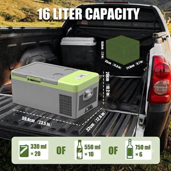 Lìon® Koelbox - 15L - Compressor Koelbox - Auto Koelkast - Grijs - 32cm x 60cm x 26cm van Lion — afbeelding 5