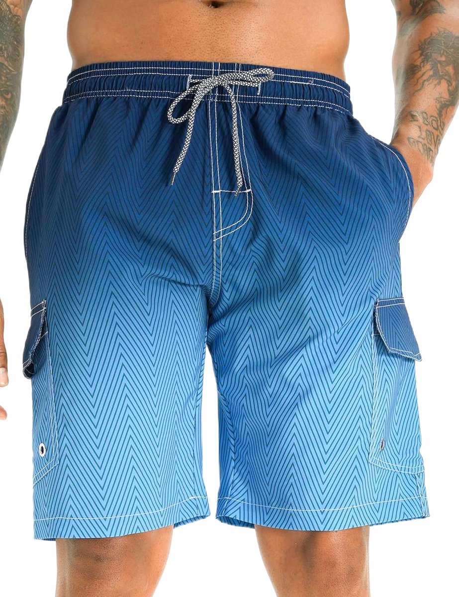 Shorts sneldrogende zwemshorts zomerse strandshorts met gaasvoering 02, 4XL