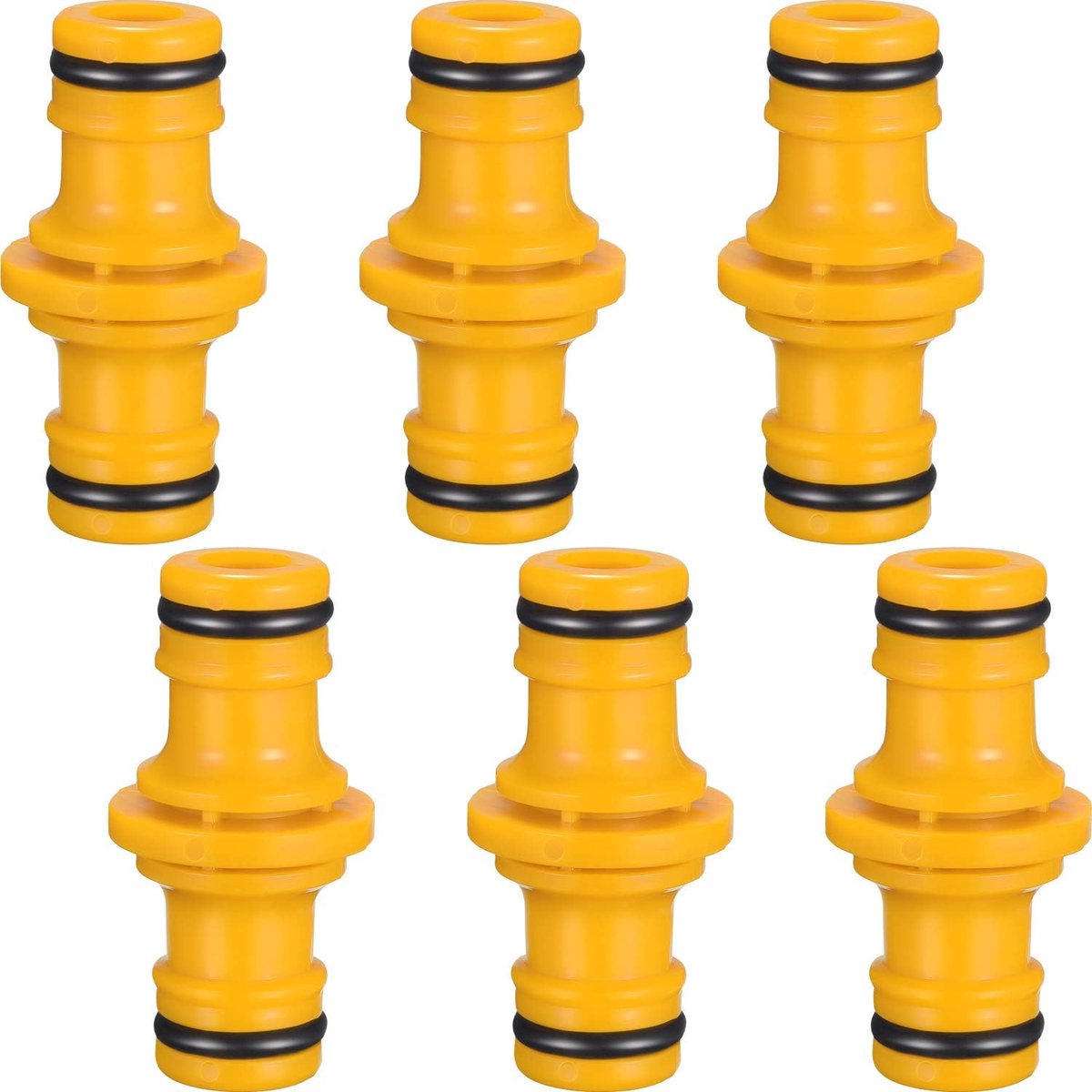 Set van 6 dubbele stekkers, slangverbinder, verlengstuk voor tuinslang, buis verbinden