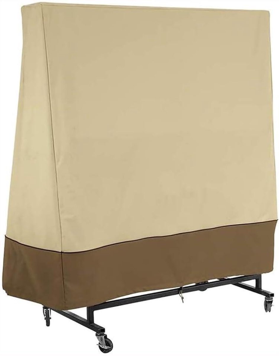 Tafeltennistafelhoes - Ping Pong Cover - Tafel Beschermen - 420D Oxford Waterdicht - 165x70x185cm - Beige Bruin