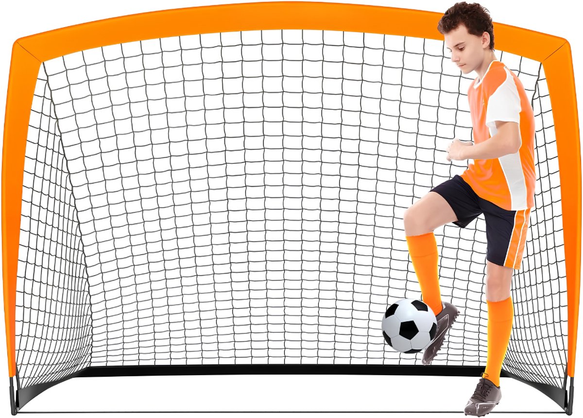 Lìon® Voetbaldoel - Voetbalgoal - Voetbal Doel - Oranje - 110cm x 152cm x 110cm