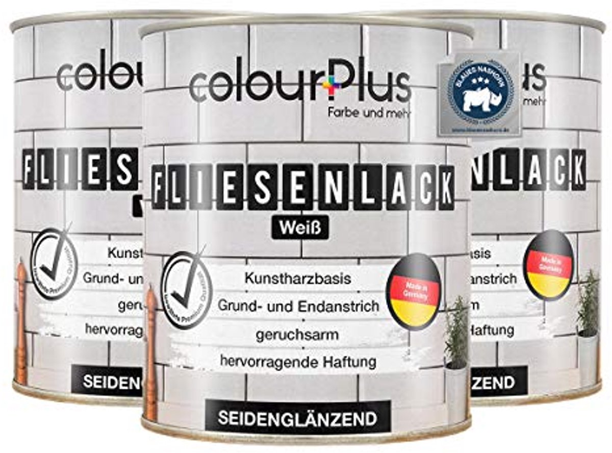 ColourPlus Farbe und meer FL10007 Tegelverf set - Vloer en wand - 3 x 750 ml - Wit satijn - Waterbestendig en krasbestendig