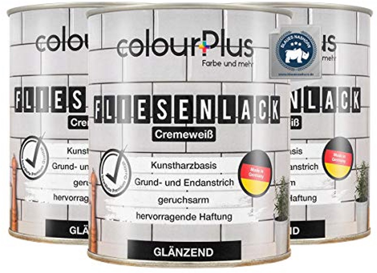 ColourPlus Farbe und meer FL10006 - Tegelverf set 3 x 750 ml - Creme wit glans - Waterbestendig en krasbestendig