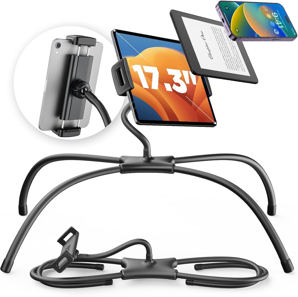 Tabletstandaard voor bed, tablethouder, bed, tabletstandaard, 360 graden draaibaar