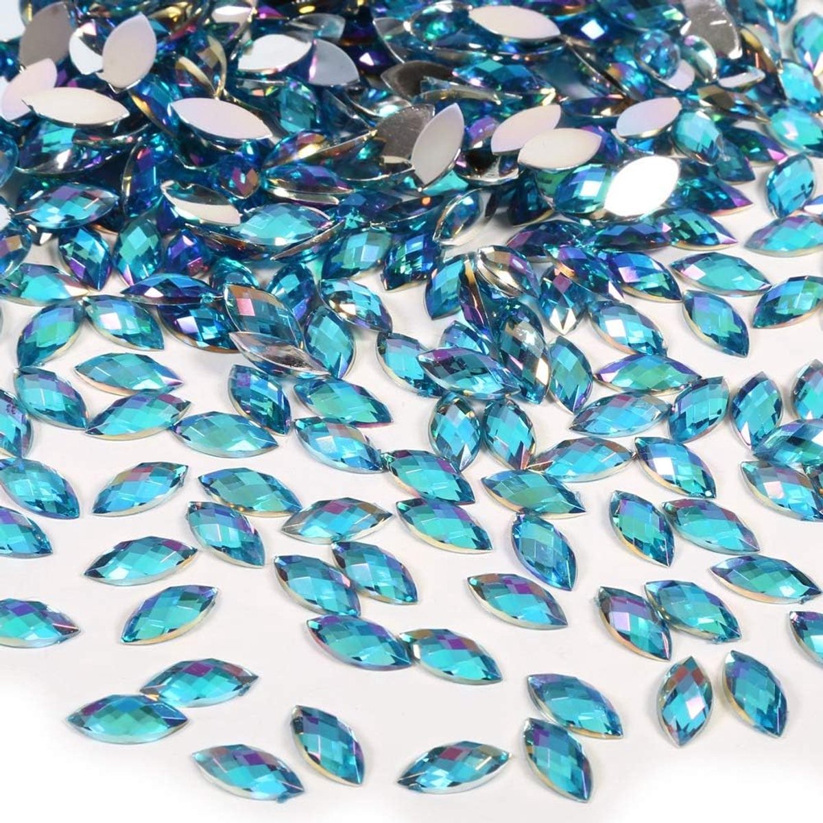 Kristall Deko Stein Wassertropfen, Crystal Ab Plaksteen Ss20,Steentjes Voor Kleding Bulk Paard Oogvorm Acryl Plaksteen Steentjes Scrapbooking CraftWhite (donkerblauw)