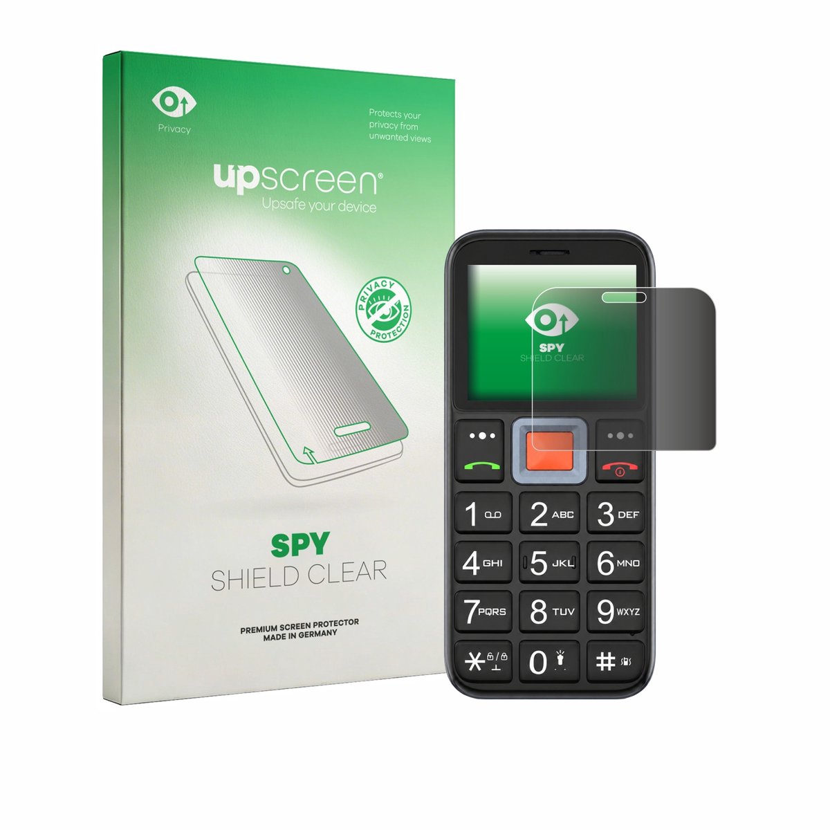 upscreen - privacy screenprotector voor Easyfone Prime A5 - Folie Beschermfolie Blauwlichtfilter