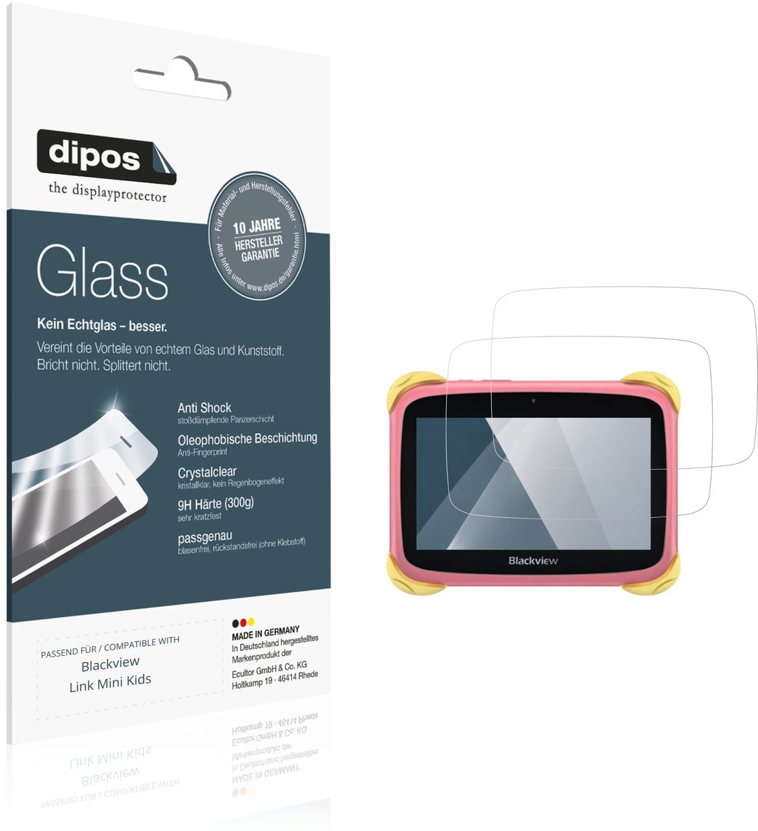 dipos – 2x Pantserfolie geschikt voor Blackview Link Mini Kids | 9H Screenprotector