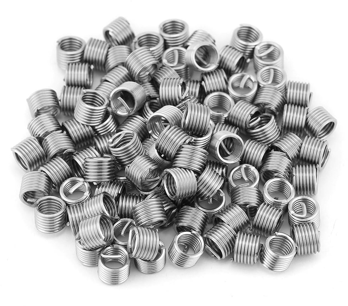 100 Stks Draad Draad Inserts M6 Roestvrij Staal Type Opgerolde Draad Schroef Draad Mouw Draad Reparatie Insert Assortiment Kit M6x1.0x1.5D M6