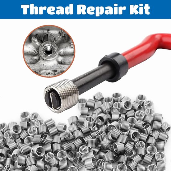 100 Stks Draad Draad Inserts M6 Roestvrij Staal Type Opgerolde Draad Schroef Draad Mouw Draad Reparatie Insert Assortiment Kit M6x1.0x1.5D M6 — afbeelding 3