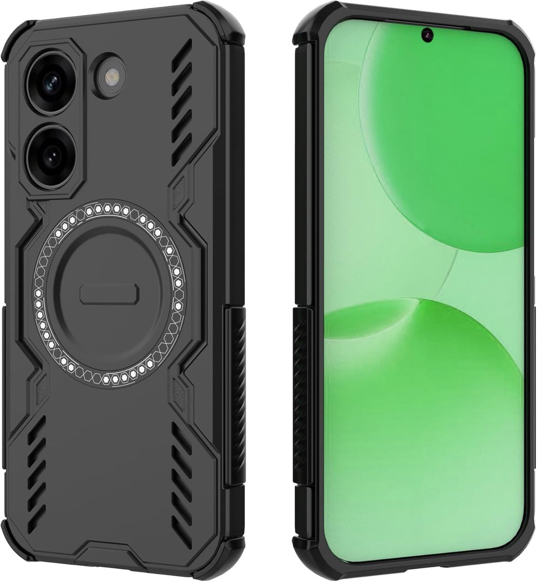 Hoesje voor Xiaomi Poco X8 Pro, Militair Schokbestendige Hardcase met Airbag-Hoeken, Warmteafvoer, TPU+PC Hybride, Zwart