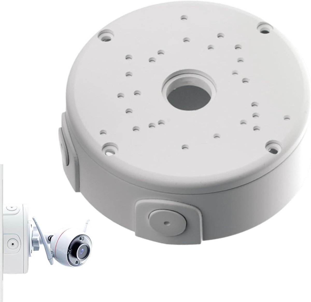 Camera Montage Doos - Verberg Kabel Basis - Beveiliging Installeren - Verbergt Bedrading - 12 cm - Wit
