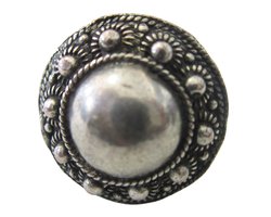 Zeeuws Meisje - Zeeuwse knop ring zwaar verzilverd met grote bol midden