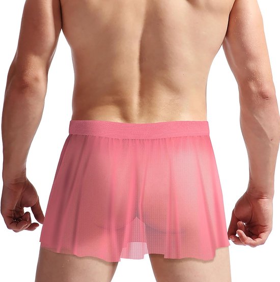 Sexy Sissy minirok voor heren, slipje, knippers, mesh slip met lage taille, crossdresser ondergoed, transparante hot jurk voor nachtclub, cosplay en erotische lingerie, prikkelend ondergoed — afbeelding 3