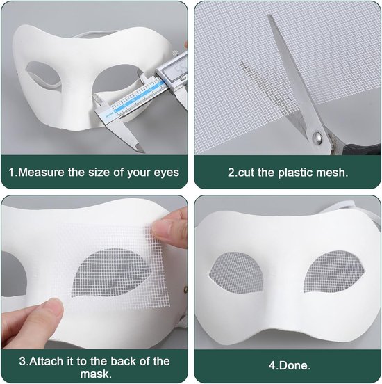 5 vellen Fursuit Oog Mesh, 30x20cm witte Buckram Mesh Fursuit Ogen Doorzichtige Mesh voor Cosplay Masker, Rekwisieten Fursuits, Handicrafts Maken DIY — afbeelding 2