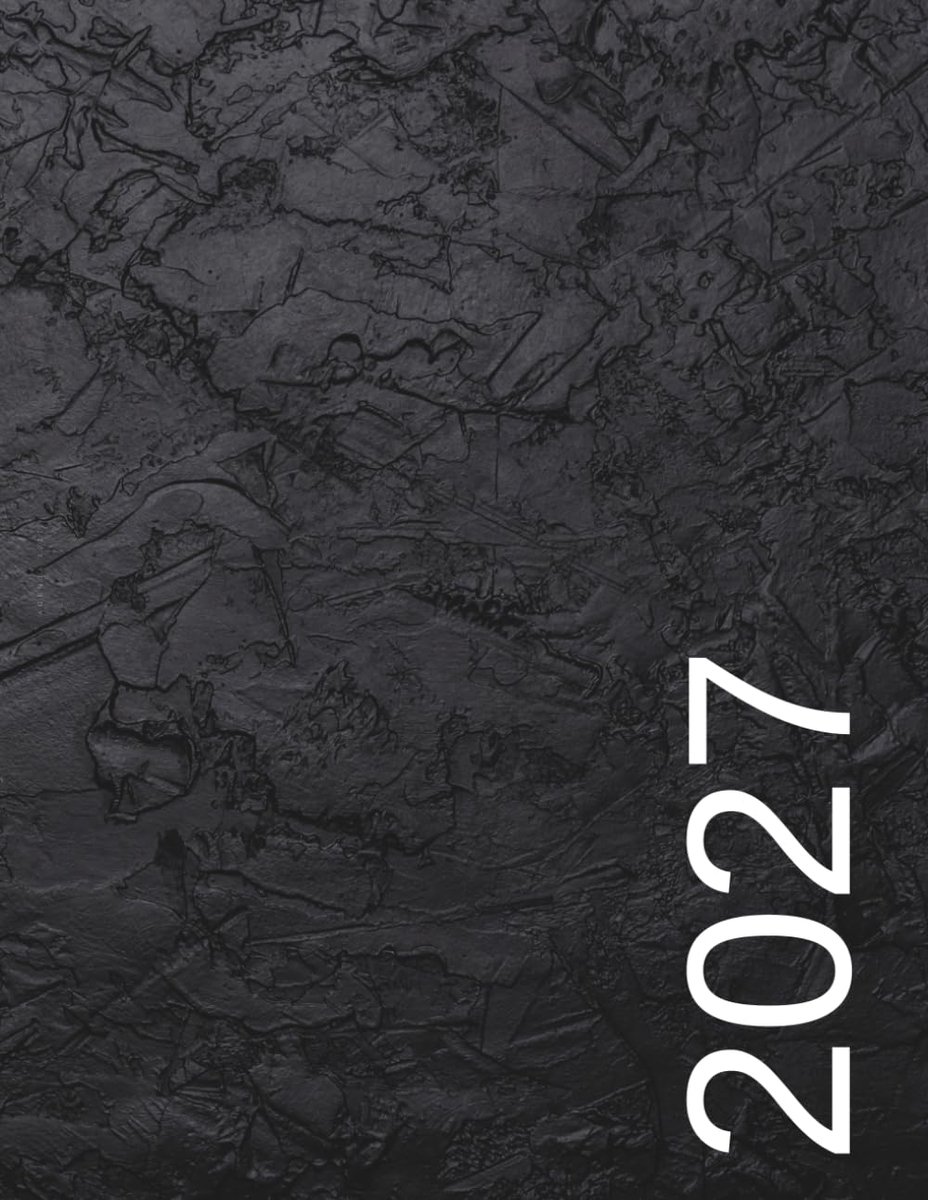 SnelShoppen - Agenda 2027 A4 Vertical, 1 Week op 2 Pagina's met Uren, Groot Formaat, Zwart, Perfect voor Planning en Organisatie