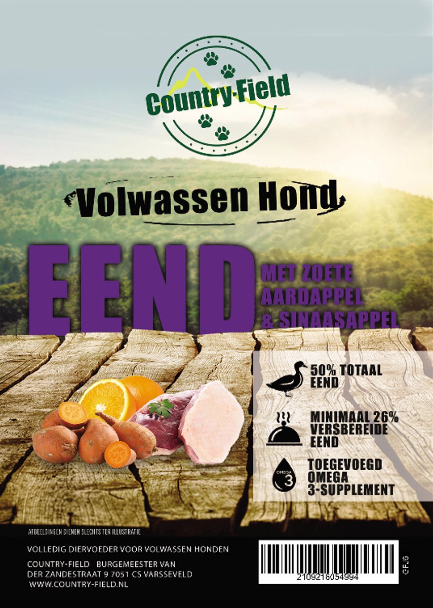 Country-Field Country-Field Graanvrij Adult eend 12kg