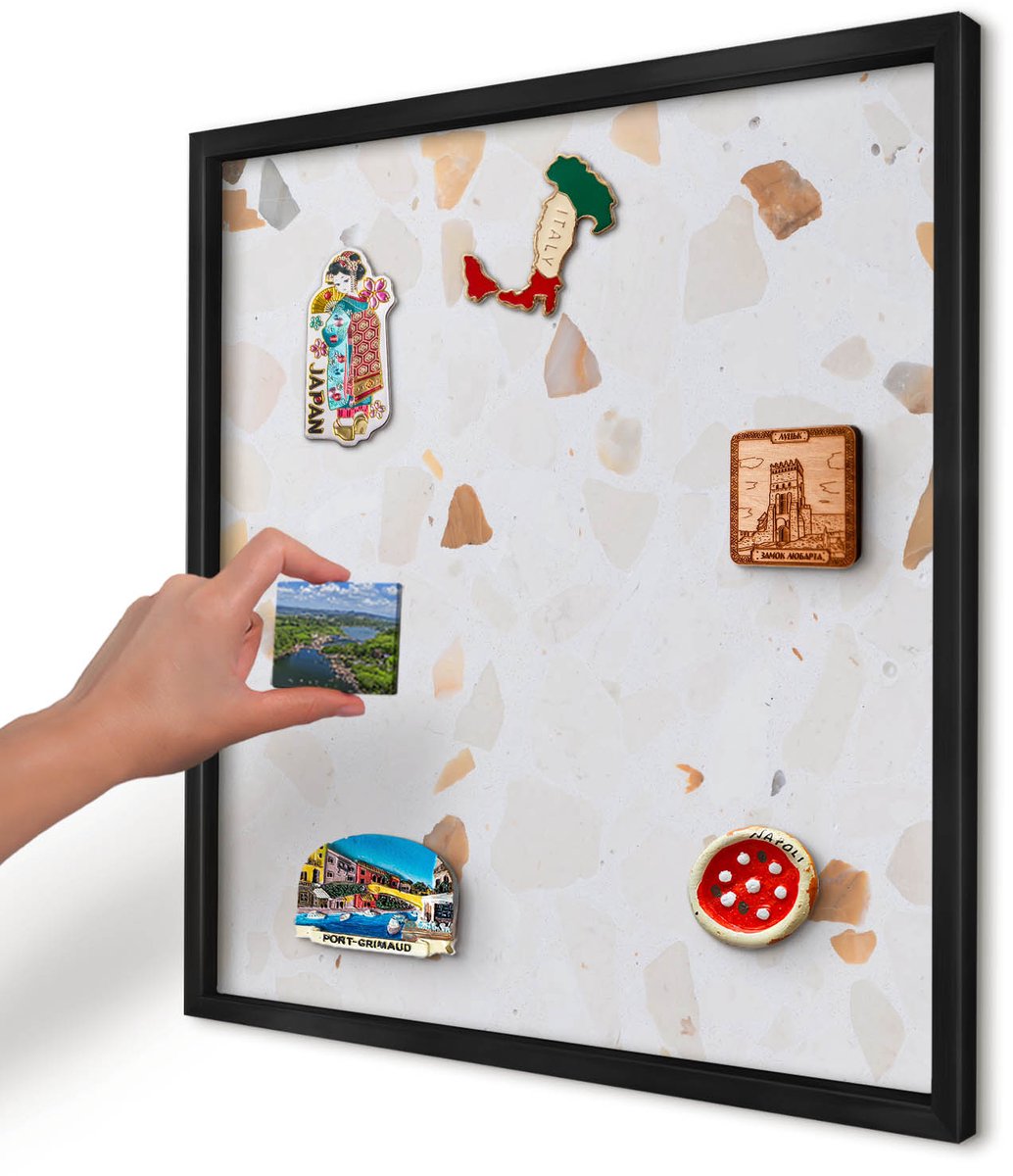 Artprintcave Wit Magneetbord mit Zwart Frame - 50x50 cm - Warm Mozaïek Magneetbord Voor Keuken - Modern Memobord Keuken - Teksten